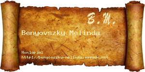 Benyovszky Melinda névjegykártya