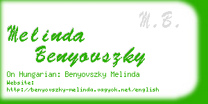 melinda benyovszky business card
